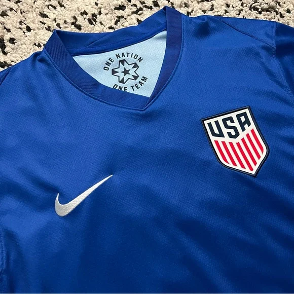 Nike Dri Fit Soccer Jersey USMNT USA 2024/25 Away Blue FJ4277-417 Men’s Small - Picture 7 of 16